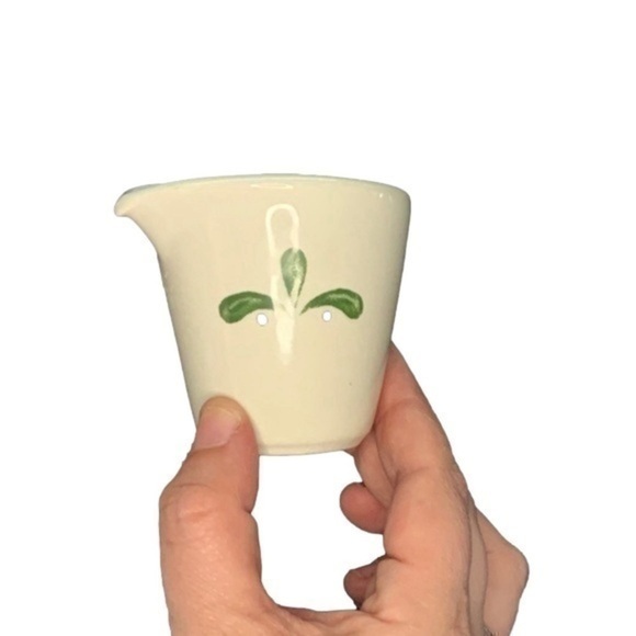 Vintage Ceramic Creamer with Green Leaf Design - Picture 1 of 1